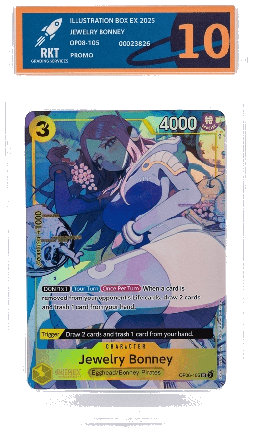 Jewelry Bonney One Piece promo card in an RKT grade 10 slab