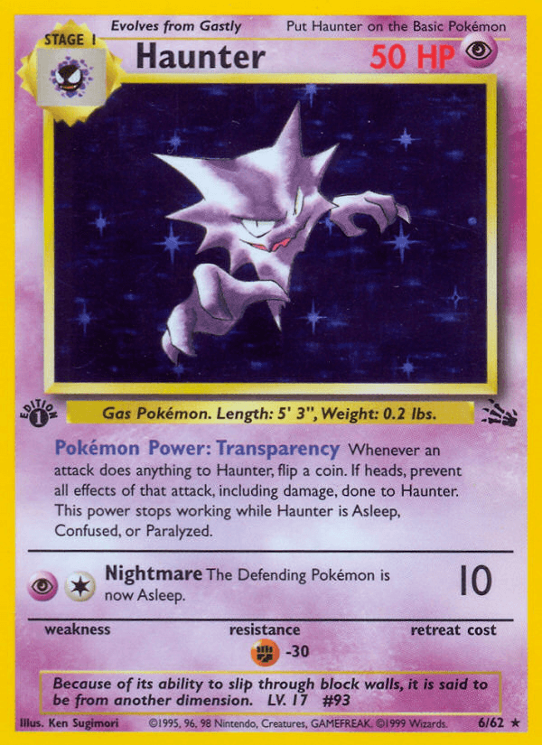 MYSTERY OF THE FOSSILS 1997 card - Pokemon
