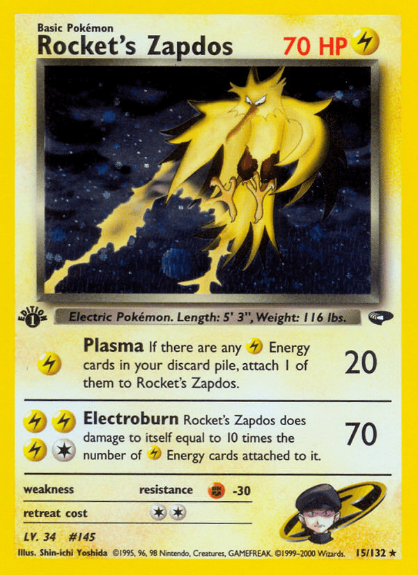 Rocket's Zapdos from CHALLENGE FROM THE DARKNESS 1999