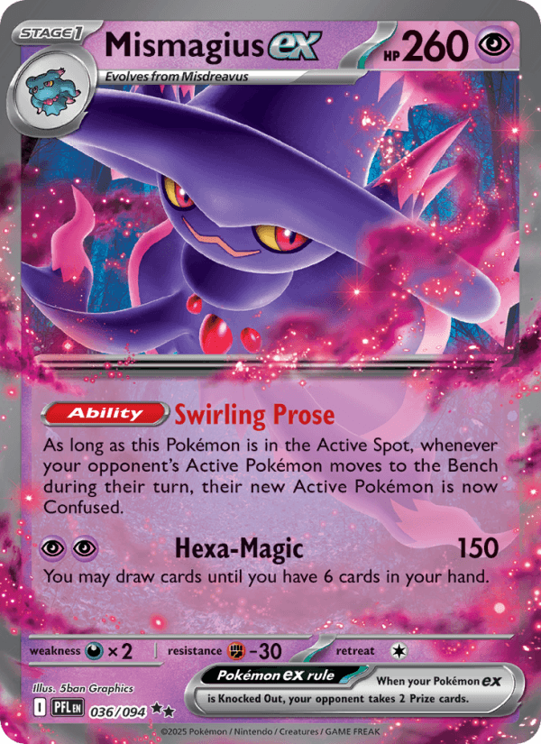 Mismagius EX from PHANTASMAL FLAMES 2025 graded card