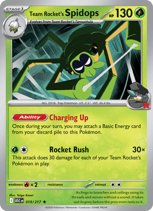 Team Rocket's Spidops from GLORY OF TEAM ROCKET 2025