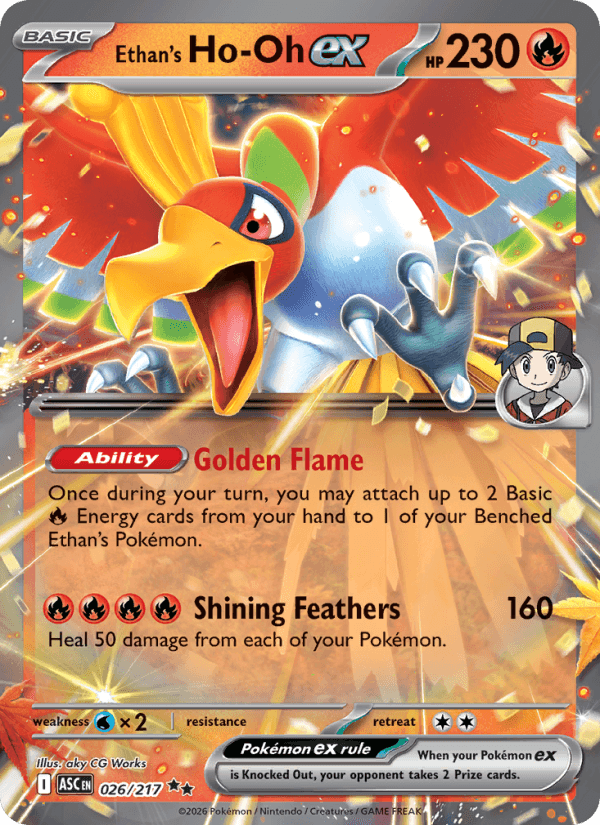 Ethan's Ho-Oh EX from ASCENDED HEROES 2026