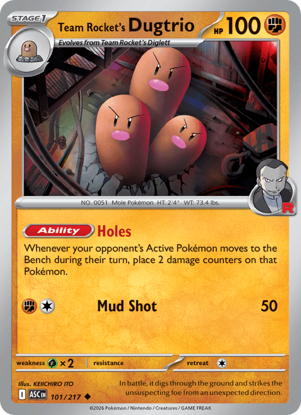 Team Rocket's Dugtrio from MEGA DREAM EX 2025