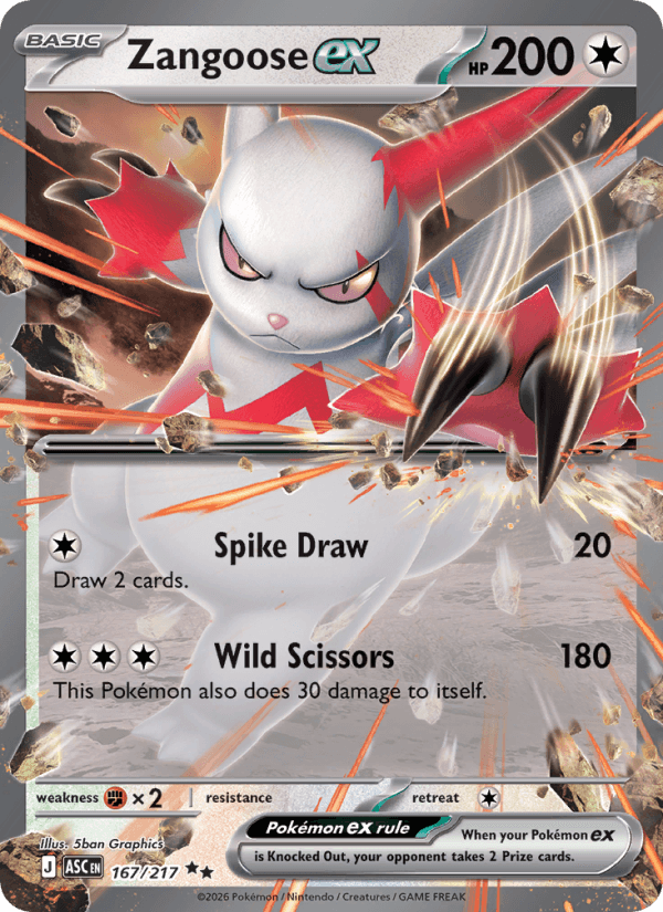 Zangoose EX from ASCENDED HEROES 2026