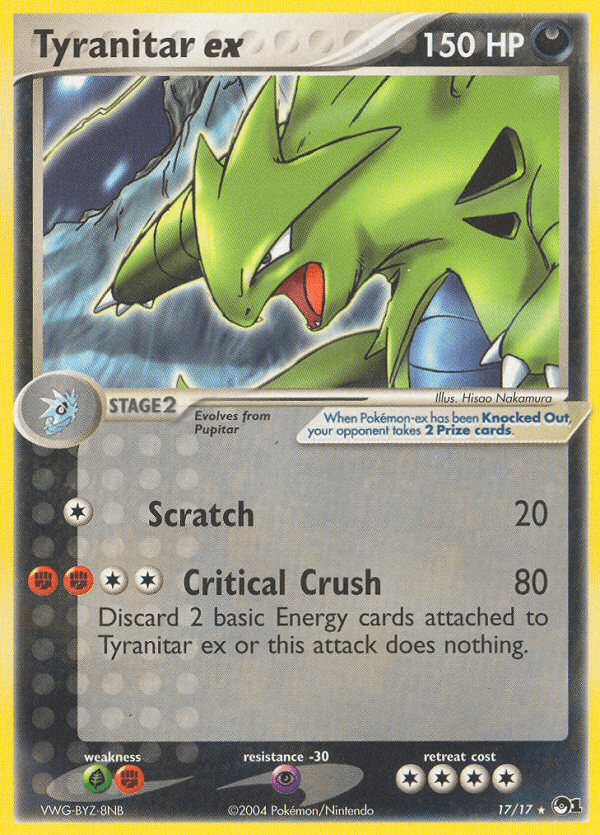 Tyranitar EX from RULER OF THE BLACK FLAME 2023