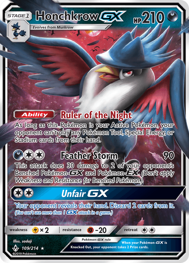 Honchkrow GX from DOUBLE BLAZE 2019