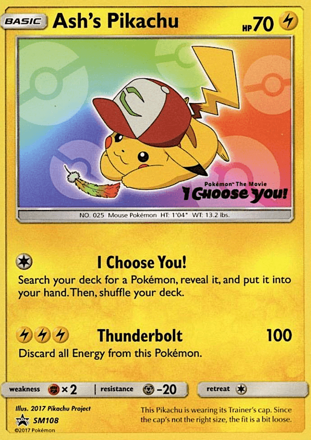 Ash's Pikachu from SM BLACK STAR PROMOS 2016-21