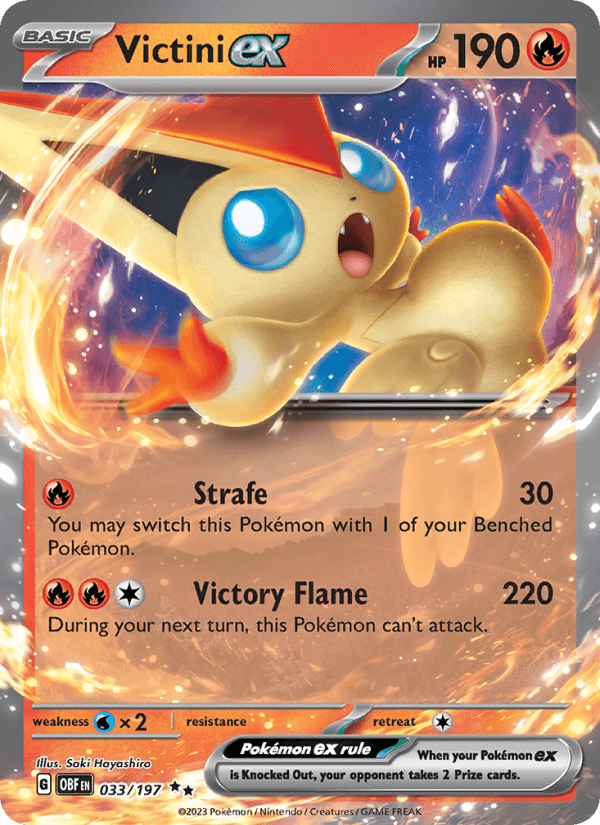 Victini EX from OBSIDIAN FLAMES 2023