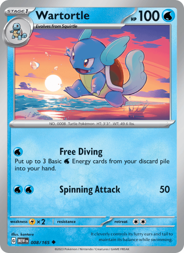 Wartortle from BASE SET 1999