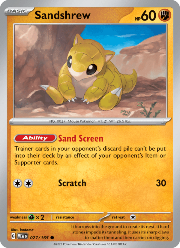 Sandshrew from LAMINCARDS SERIES 1 2005