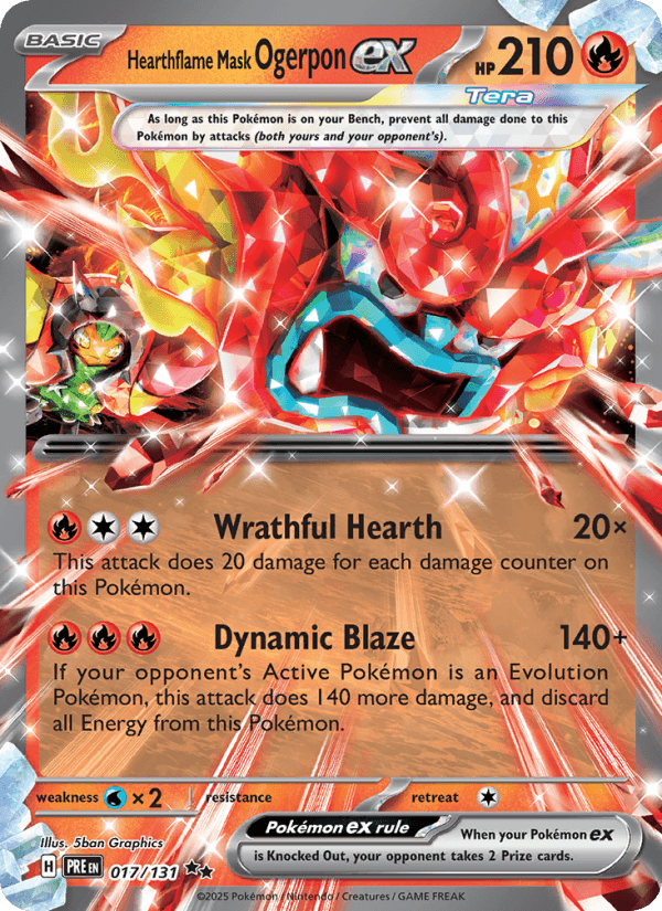 Hearthflame Mask Ogerpon EX from TWILIGHT MASQUERADE 2024
