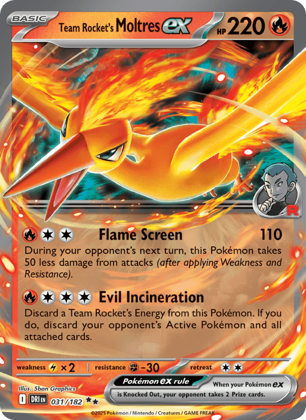Team Rocket's Moltres EX from GLORY OF TEAM ROCKET 2025