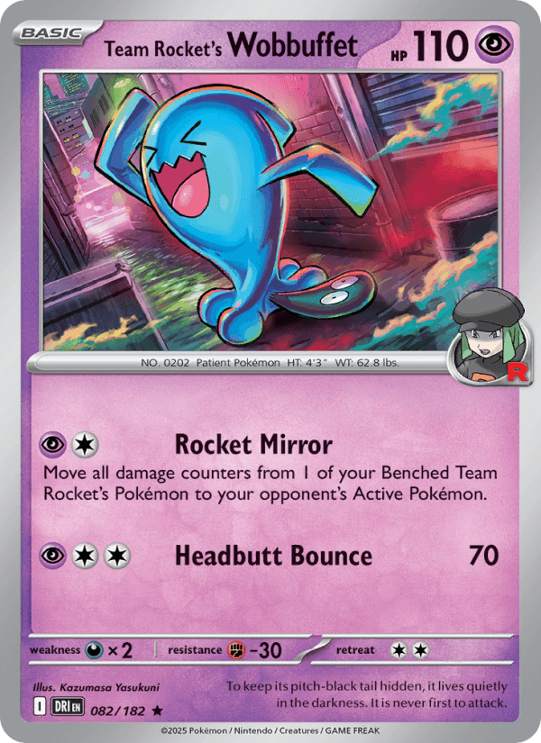 Team Rocket's Wobbuffet from SVP BLACK STAR PROMOS 2025