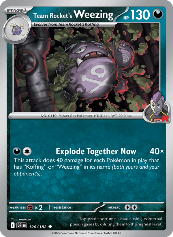 Team Rocket's Weezing from GLORY OF TEAM ROCKET 2025