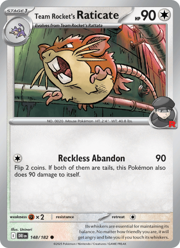Team Rocket's Raticate from GLORY OF TEAM ROCKET 2025