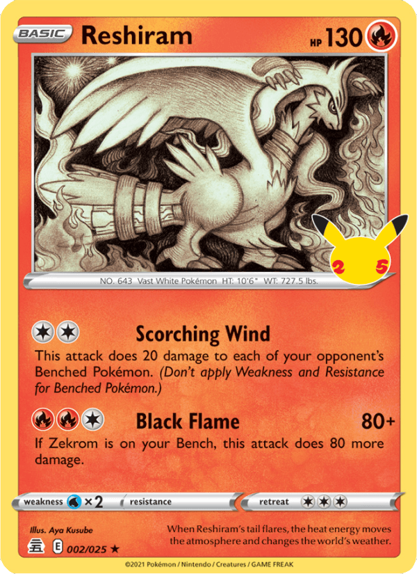 Reshiram from PROMO CARD PACK 25TH A. 2021