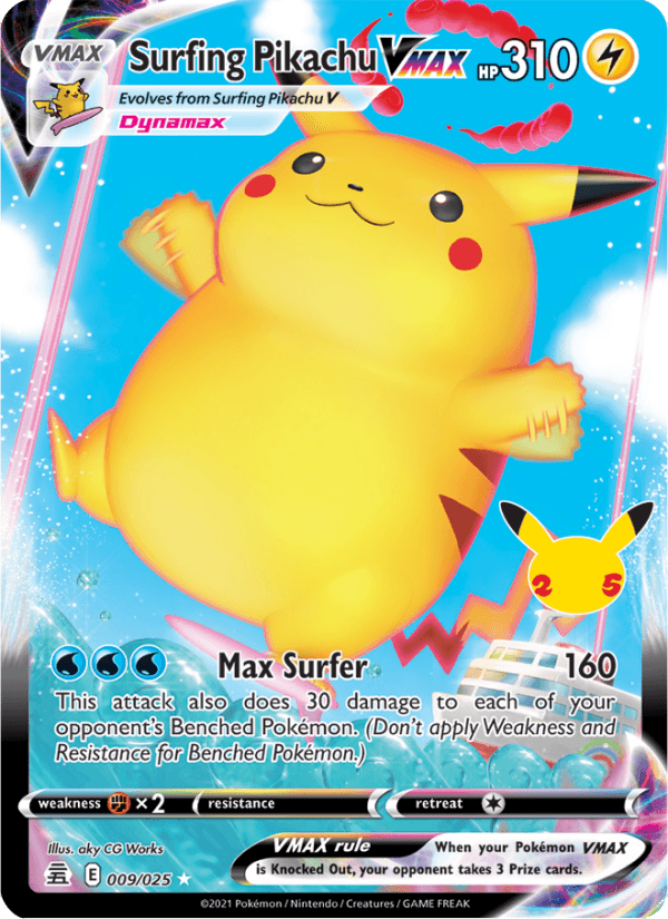Surfing Pikachu VMAX from 25TH ANNIVERSARY COLL. 2021