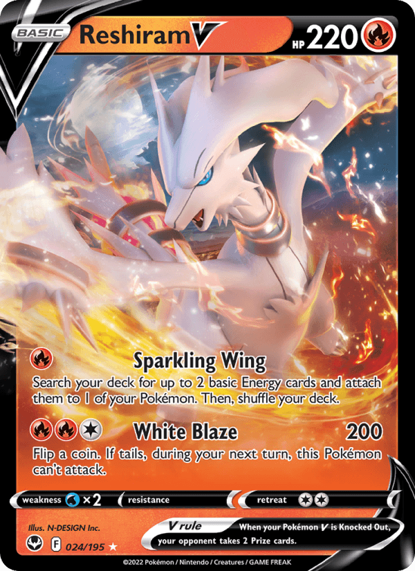 Reshiram V from SILVER TEMPEST 2022