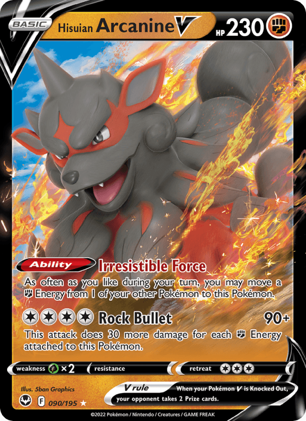 Hisuian Arcanine V from AZURE SHADOW - PURSUIT 2024
