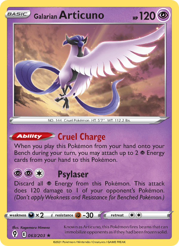 Galarian Articuno from BRILLIANT STARS 2022