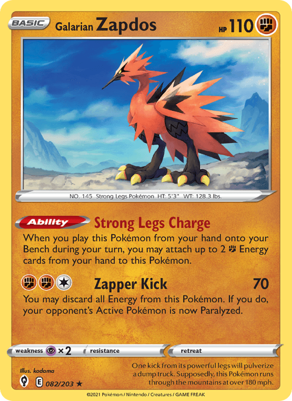 Galarian Zapdos from BRILLIANT STARS 2022