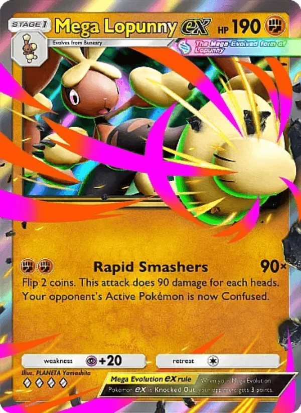 Mega Lopunny EX from PHANTASMAL FLAMES 2025