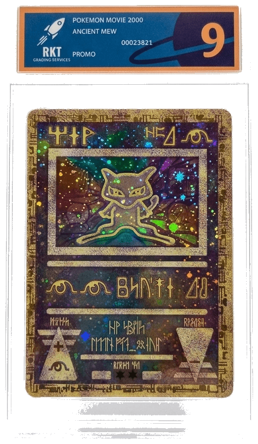 Ancient Mew promo card graded 9 in an RKT slab