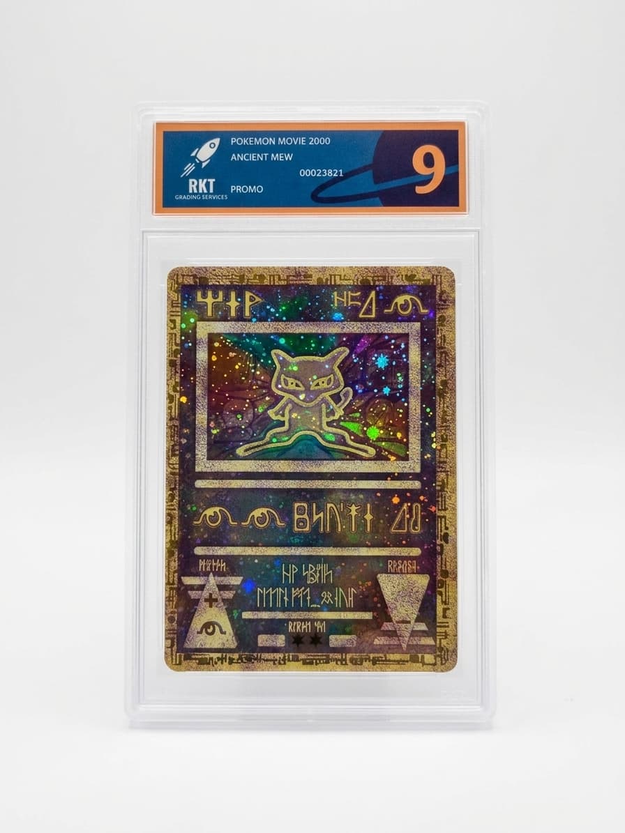 Ancient Mew Pokémon Movie 2000 promo card graded RKT 9 in an RKT slab
