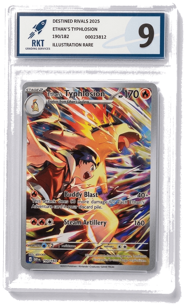 Typhlosion Illustration Rare graded 9 in an RKT slab